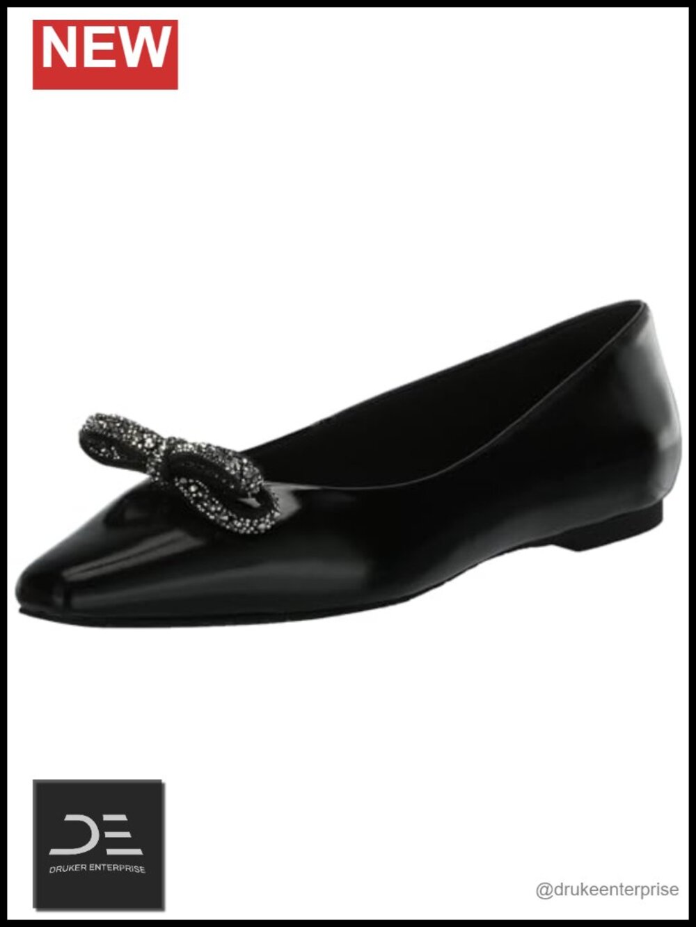 Jewel Badgley Mischka Hesther Ballerina Flats with Rhinestone Bow